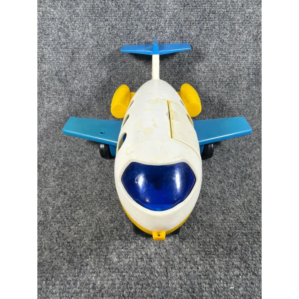 Vintage 1980 Fisher Price Little People Jetliner Airplane Toy 933 White Blue